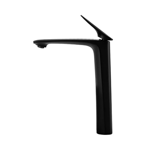 Luxus-Badezimmerarmaturen, hoher Waschtischmischer, Waschbeckenhahn, Gourmet-Waschbeckenarmatur, Heiß- und Kaltwasserhahn, Messing, Chrom, Schwarz(Matt Black Faucet) von AYJYZHIAG