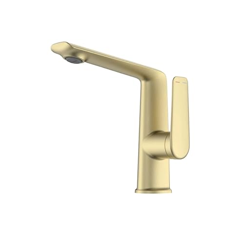 Luxus-Badezimmerarmaturen Waschtischarmatur Spültischarmatur Gourmet-Waschbeckenarmatur Heiß-Kaltwasserhahn Messing Chrom Schwarz Gebürstetes Gold(Brushed Gold) von AYJYZHIAG