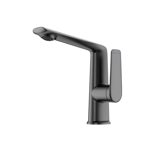Luxus-Badezimmerarmaturen Waschtischarmatur Spültischarmatur Gourmet-Waschbeckenarmatur Heiß-Kaltwasserhahn Messing Chrom Schwarz Gebürstetes Gold(Brushed Grey) von AYJYZHIAG