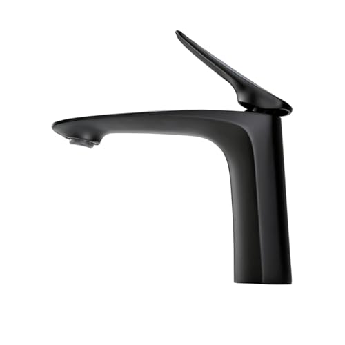 Luxus-Badezimmerarmaturen Waschtischarmatur Spültischarmatur Gourmet-Waschbeckenarmatur Heiß-Kaltwasserhahn Messing Chrom Schwarz Gebürstetes Gold(Matt Black Faucet) von AYJYZHIAG