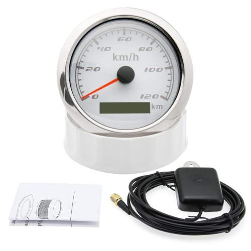 Marine Boot 120KMH GPS Tachometer 85mm Universelle Wasserdichte Kilometerzähler Mit Antenne 85MM Halter Splitter(120KM WS) von AYJYZHIAG
