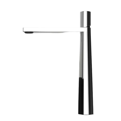 Moderner Waschtischhahn aus gebürstetem Goldmessing, Badezimmer-Mischbatterie, grauer Waschbeckenhahn, Einhebelmischer, Einloch-Waschbeckenhahn(Silver High) von AYJYZHIAG