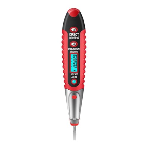 MultiDigital Tester Stift AC DC 12-250V Strom Messung Nicht-kontaktieren Induktion Spannung Detektor LCD Test bleistift(Red) von AYJYZHIAG