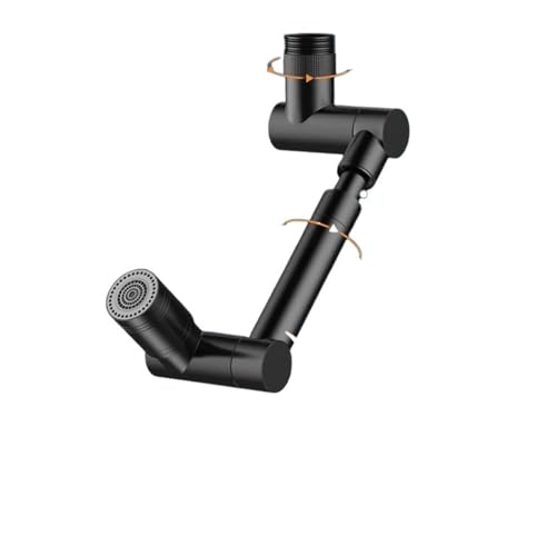 Neues, ausgezeichnetes Design, Wasserhahnverlängerung, Roboterarm aus Legierung, 1440 ° drehbar, skalierbare Verlängerung, schwenkbarer Wasserhahn for Badezimmer-Waschbecken-Set(Dual Modes Black) von AYJYZHIAG
