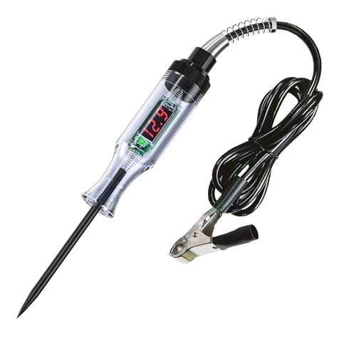 Prüflampe Kfz-Stromkreistester 3-48 V DC Digital-LCD-Anzeige Verlängern Sie das Federkabel for Limousine, SUV, LKW, Rasenmäher(Black) von AYJYZHIAG