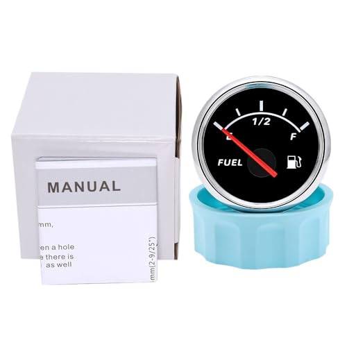 Rote Hintergrundbeleuchtung 2"52MM Tankanzeige 0-190ohm,240-33ohm Öltank Meter Anzeige Automobil Auto Boot(Fuel 0-190ohm BS) von AYJYZHIAG