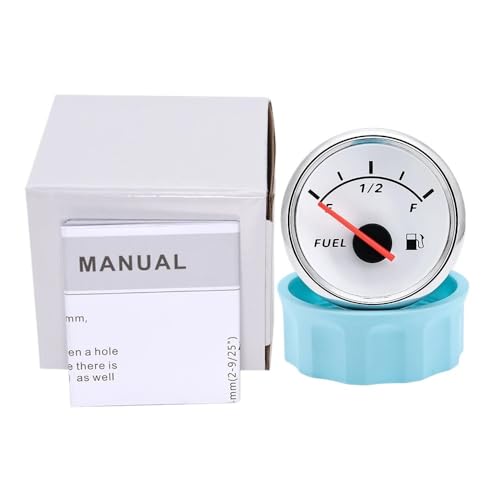 Rote Hintergrundbeleuchtung 2"52MM Tankanzeige 0-190ohm,240-33ohm Öltank Meter Anzeige Automobil Auto Boot(Fuel 240-33ohm WS) von AYJYZHIAG