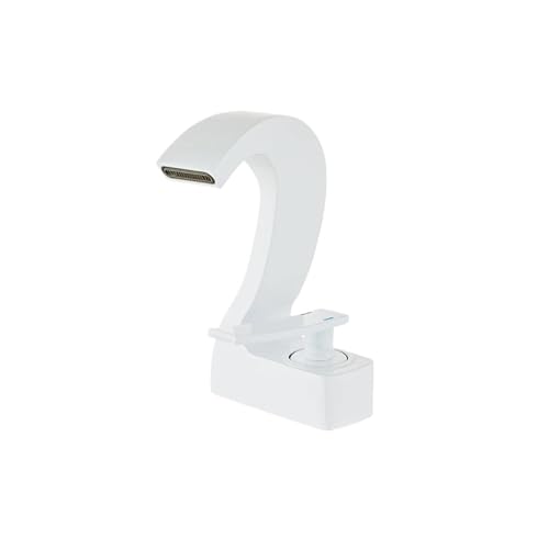 Schwarz Gold Badezimmer Waschbecken Wasserhahn Einlochmontage Messing Heiß Kalt Mischbatterie Wasserfall for(WHITE,G3/8) von AYJYZHIAG