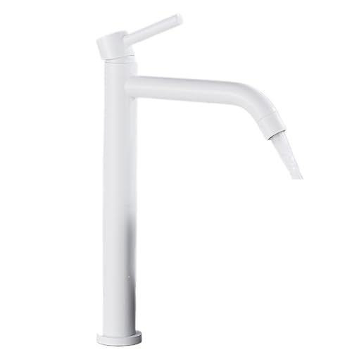 Schwarzer Waschbeckenhahn Badezimmer Waschbecken Wassermischbatterie Heißes Kaltes Wasser Wasserhahn Gebürsteter Goldhahn(White) von AYJYZHIAG