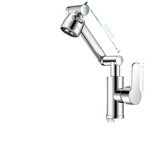 Schwenkbarer Wasserhahn, Roboterarm, Rotation, mechanischer Arm, Küchenarmatur, Badezimmerarmatur for Küchenspüle(Silvery) von AYJYZHIAG