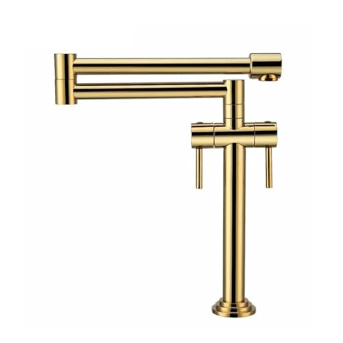 Solide Messing Heiß-und Kalt-Topf Füller Tap Deck Montiert Küche Wasserhahn Gebürstet Goldene(Golden) von AYJYZHIAG