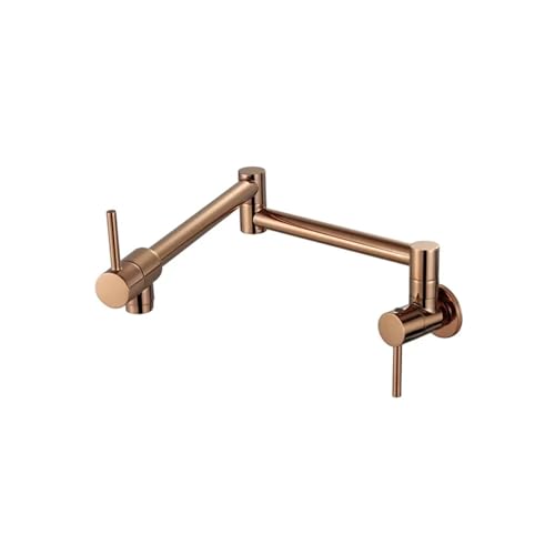 Topffüller Wasserhahn Wandmontage Faltbarer Küchenhahn Inwall Kaltwasserhahn Spültischhahn Drehbarer Klappauslauf Messing(Rose Gold) von AYJYZHIAG