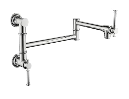 Topffüller-Wasserhahn zur Wandmontage, moderner Topffüller aus Messing mit zwei Aufsätzen, wandmontierter, zusammenklappbarer Küchentopffüller Topffüller-Wasserhahn zur Wandmontage, moderner Topffüller aus Messing mit zwei Aufsätzen, wandmontierter, zusammenklappbarer Küchentopffüller von AYJYZHIAG