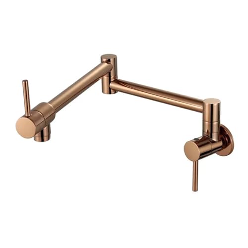 Topffüllerhahn, an der Wand montierter, faltbarer Küchenhahn mit Bidet-Sprüher, Kaltbidethahn, Spülbeckenhahn, drehbarer, klappbarer Auslauf(Style 7 rose gold) von AYJYZHIAG