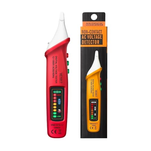 VC1017/VC1018 Elektrischer Sensortesterstift, Wechselspannungsmesser, intelligenter NCV-Sensortesterstift, Summerdetektor for Elektrowerkzeuge(VC1017 Red) von AYJYZHIAG