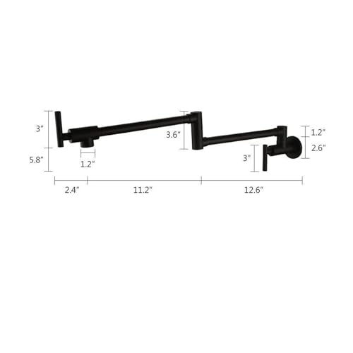 Vidric Chrom Nickel Schwarz Messing Topffüller Wasserhahn Wandmontage Küchenarmatur Einzel Kalt Einloch Drehbarer Klappauslauf(B-Oil Rubbed Bronze) von AYJYZHIAG