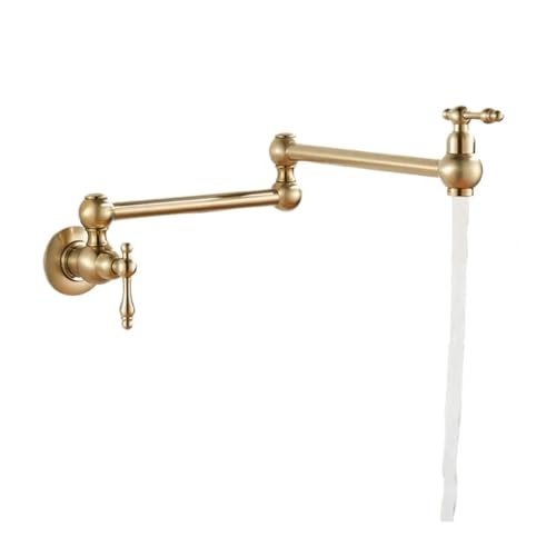 Wandmontierter Küchenarmatur mit drehbarem Auslauf, gebürstetes Gold, faltbarer Topffüller, Kaltwasserhahn for Küchen, Waschbecken(Silver Plating) von AYJYZHIAG