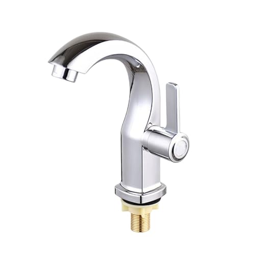 Waschbecken Wasserhahn, ABS Wasserreiniger Einhebelmischer Kaltes Badezimmer Küchen Deckmontage(Silver) von AYJYZHIAG