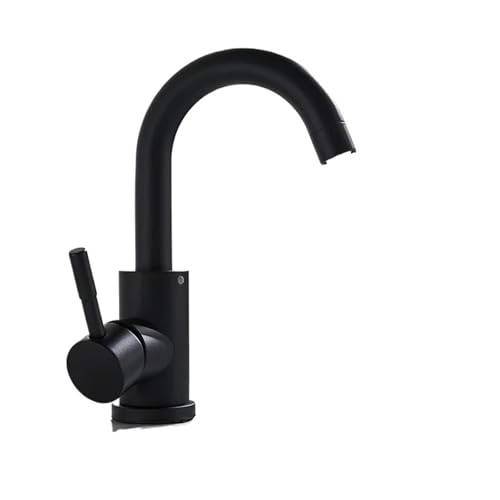 Waschbecken Wasserhahn Badezimmer Küche Edelstahl Warm- und Kaltwasserhahn Toilette Wasser Mischbatterie Zubehör(Black) von AYJYZHIAG