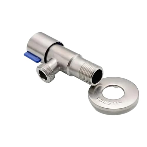 Waschbeckenarmaturen for Badezimmer, Eckventil, Messing, schwarz, G1/2 Zoll, Absperrventil, Toilette, Bidet, Dusche, Wasserhahn(Blue) von AYJYZHIAG