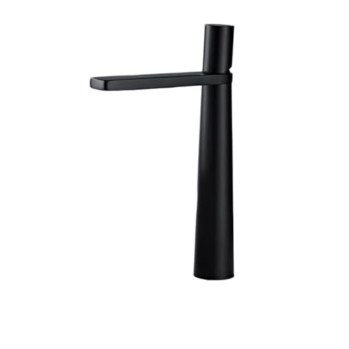 Waschtischarmatur Messing Badarmatur Mischbatterie Schwarz/Chrom Waschbeckenarmatur Einhebelmischer Warm- und Kaltwasserhahn(Black,G9/16) von AYJYZHIAG