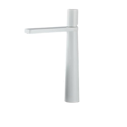 Waschtischarmatur Messing Badarmatur Mischbatterie Schwarz/Chrom Waschbeckenarmatur Einhebelmischer Warm- und Kaltwasserhahn(White,G3/8) von AYJYZHIAG