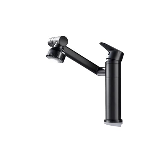 Waschtischarmatur Moderne Badezimmer-Mischbatterie Schwarz/Chrom Waschbeckenarmatur Einhand-Warm- und Kaltwasserhahn(ZCM-BLACK) von AYJYZHIAG