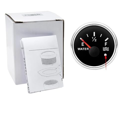 Zeiger 2"52mm Wasserstandsanzeige + Wasserstandssensor 600mm Wassertankanzeige 0-190ohm Wasserdicht Auto Marine Yacht Custom(250mm SensorXGauge) von AYJYZHIAG