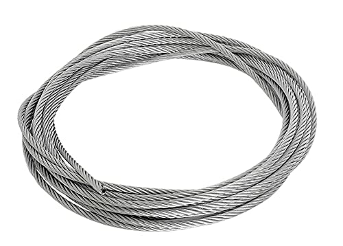 AYKANING Drahtseil,Stahlseil 1,5-5mm 1kg, 10-110m, 7x7 oder 7x19 304 Edelstahldraht Seil weicher Fischereikabel Wäscheleine Heben Reitstahldraht (Size : 3MM 7X19) von AYKANING