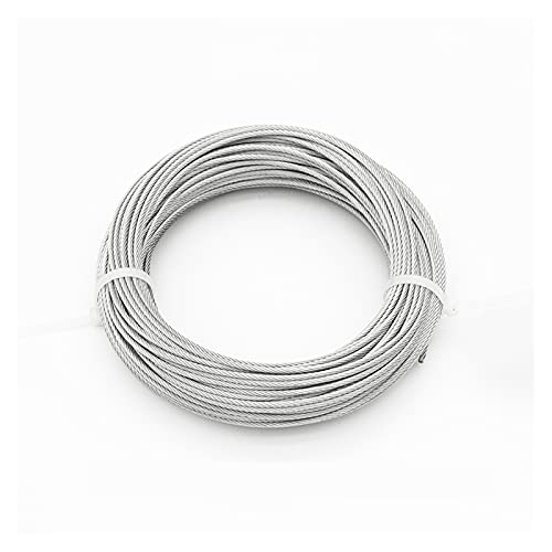 AYKANING Drahtseil,Stahlseil 20 bis 50 Meter 304 Edelstahldraht Seil flexibel Draht Alambre-Kabel weicher wasserdichter rostfreier Hubkabelzeile (Color : 1mm, Size : 50 Meters) von AYKANING