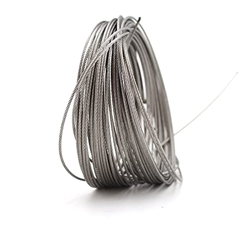 AYKANING Drahtseil,Stahlseil 304 Edelstahl Transparente PVC-beschichtete Flexible Drahtseil Weiche Kabel Wäscheleine 7x7 7x19 Edelstahldrahtseilkabel (Size : 0.8MM 100Meters) von AYKANING