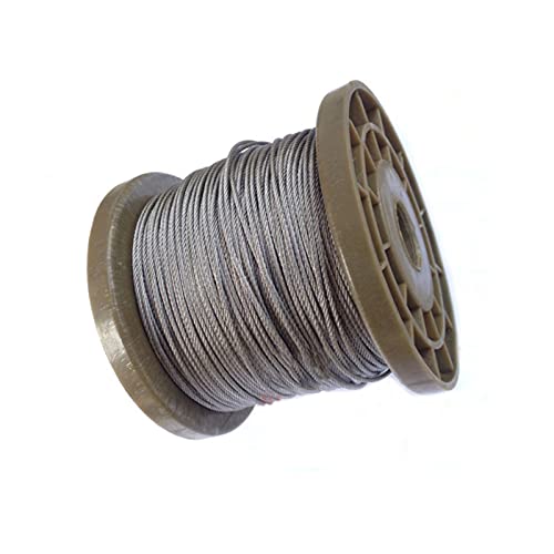 Drahtseil,Stahlseil 100 Meter 0,6/0,8/1 / 1,2/1,5 mm 2mm 304 Edelstahlsträngungsdraht Bloßes Seilheben Kabelleitung Rostfest 7 * 7 Struktur (Size : Diameter 0.5mm) von AYKANING