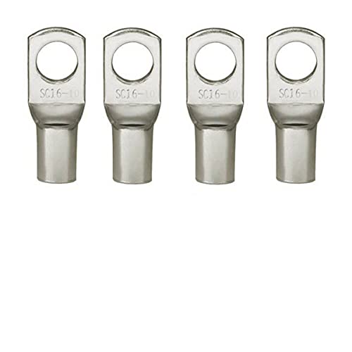 Rohrkabelschuhe,Kabelschuhe 100 stücke 4-25mm Sortiment verzinnter Kupfer-Nasenring Crimpterminals Batteriedrahtschweißkabel-Anschlüsse Kit(SC10-6) von AYKANING
