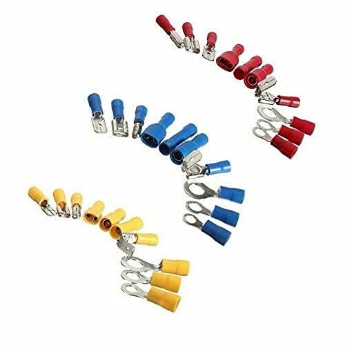 Rohrkabelschuhe,Kabelschuhe 280/480/1200 stück isoliert Kabelstecker Elektrischer Draht Sortierte Crimp Spaten Butt Ring Gabel Set Ring-Nasen Rolled Terminals Kit(1200Pcs) von AYKANING