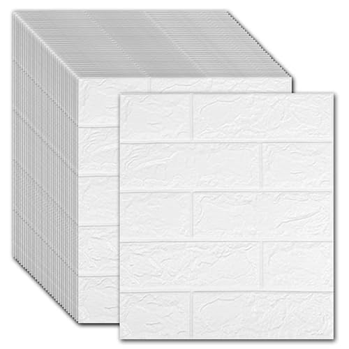 Wandpaneele,Wandverkleidung 60 stücke Selbstklebende Tapete Wand Dekorpeel und Stick 3D Panel Wohnzimmer DIY. Wasserdichter Schaumstoff Ziegelsteinaufkleber Kinderzimmer (Color : White, Size : 35x38 Wandpaneele,Wandverkleidung 60 stücke Selbstklebende Tapete Wand Dekorpeel und Stick 3D Panel Wohnzimmer DIY. Wasserdichter Schaumstoff Ziegelsteinaufkleber Kinderzimmer (Color : White, Size : 35x38 von AYKANING