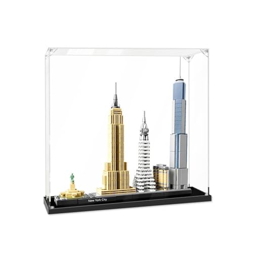 Acryl Vitrine Box Kompatibel für Le-go 21028 Architekturserie Street View New York,staubdicht Transparent Clear Display Box Vitrine (Nicht Enthalten Modellbausatz) 2MM von AYKLFNW