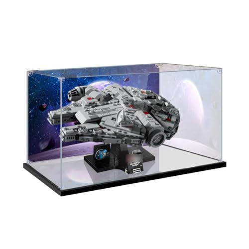 Acryl Vitrine Kompatibel Mit Le - Go 75375 Millennium Falcon Raumschiff Baustein Modell, Staubgeschützte Aufbewahrung Vitrine 30×25×20CMcm (Nur Display Case) B,3MM von AYKLFNW