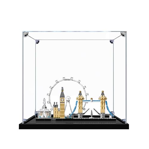 Acryl Vitrine für 21034 Londoner Straßenansicht Baustein Modell,Transparente Staubdichte Schaukasten für Figuren Sammlerstücke (Nicht Enthalten Modellbausatz) C,2MM von AYKLFNW