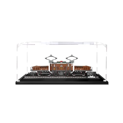 Vitrine Acryl Schaukasten Kompatibel mit Le-go 10277 Lokomotive Krokodil Crocodile Locomotive Zug Modelle,Transparente Staubdichte Acryl Display Box (Nur Vitrine) 3mm von AYKLFNW