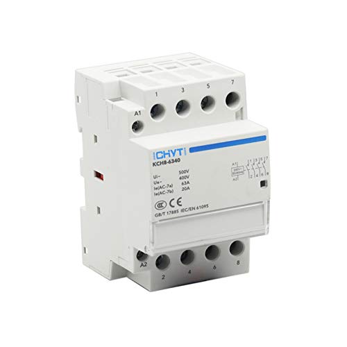 Schütze, Schütze Ca für den Heimgebrauch 4P 25A 220V 24V 400V ~ 50/60Hz Schiene DIN Schiene modular Compactor AC 4NO 2NO 2NC 4NC zum Aufladen für Auto(4P 25A 220V 4NC) von AYKNINGD