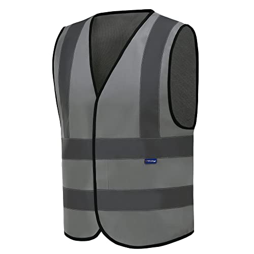 AYKRM Sicherheitsweste Warnweste Reflektierendes WarnschutzWeste Warnweste mit Reflektorstreifen Arbeitsweste Grau AYKRM Sicherheitsweste Warnweste Reflektierendes WarnschutzWeste Warnweste mit Reflektorstreifen Arbeitsweste Grau von AYKRM