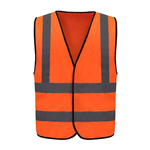 AYKRM Sicherheitsweste Warnweste Reflektierendes WarnschutzWeste Warnweste mit Reflektorstreifen Arbeitsweste orange von AYKRM