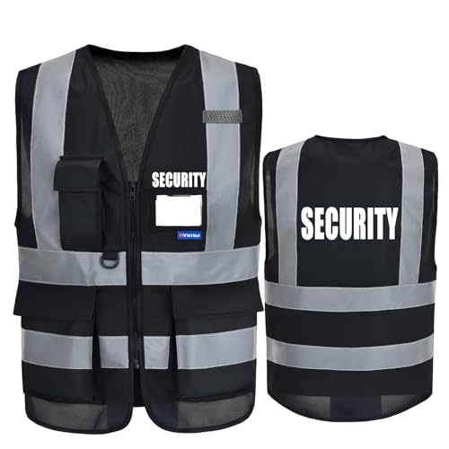 AYKRM Warnweste Gelb Orange schwarz Ordner Security Brandschutzhelfer von AYKRM