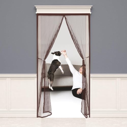 Braun Fliegengitter Magnet Tür 105x220cm, mit Selbstklebendes Klettband, Insektenschutztür Perfekte Schließung, Nicht Kürzbar, Fly Screen Door für Balkontür Wohnzimmer und Terrassentür Braun Fliegengitter Magnet Tür 105x220cm, mit Selbstklebendes Klettband, Insektenschutztür Perfekte Schließung, Nicht Kürzbar, Fly Screen Door für Balkontür Wohnzimmer und Terrassentür von AYLFBFU