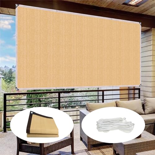 Mini Sonnensegel Balkon - 3x4m - Uv Schutz Hitzeschutz Ohne Bohren - Hagelnetz Garten - Balkon Sichtschutz für Pflanzen und Gartensonnenschutz Verwendet, Hellbraun Mini Sonnensegel Balkon - 3x4m - Uv Schutz Hitzeschutz Ohne Bohren - Hagelnetz Garten - Balkon Sichtschutz für Pflanzen und Gartensonnenschutz Verwendet, Hellbraun von AYLFBFU