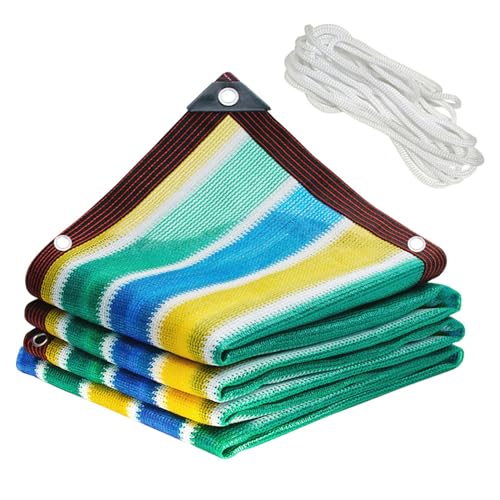 Schattiernetz Gewächshaus - 4x9m - Premium HDPE Wetterbeständig Atmungsaktiv - Schattiernetze - Sichtschutz Garten für Gewächshaus Garten Gemüseg, Bunt von AYLFBFU