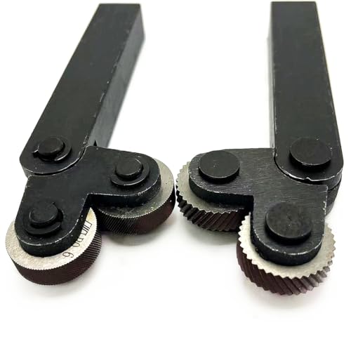 1 Stück gerades Rändelwerkzeug, Stahl, Doppelrad, lineare Rändelung, 0,5 mm, 1,0 mm, 2,0 mm, Prägerad, HSS-Netz-Rändelwerkzeughalter(Single wheel 1.0mm) von AYLFGSMG
