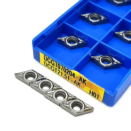10 STÜCKE DCGT070202 DCGT070204 DCGT070208 AK H01 100% Original Aluminium-dreheinsätze CNC-drehmaschine Cutter Aluminium-verarbeitungswerkzeug(DCGT070204-AK H01) von AYLFGSMG