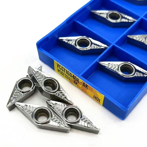 10 STÜCKE VCGT160404 AK H01 Aluminium Internes Drehwerkzeug Hartmetalleinsätze CNC-Drehwerkzeuge VCGT 160402 Dreheinsatz Schneidwerkzeug(VCGT160408 AK H01) von AYLFGSMG