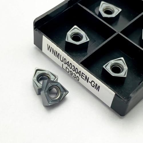 10 STÜCKE WNMU040304 EN GM Hochwertiges doppelseitiges sechseckiges 90 ° rechtwinkliges Drehwerkzeug MFWN Original Fast Feed Fräseinsätze(WNMU040304EN LD930) von AYLFGSMG